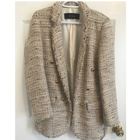 Zara Beige Tweed Blazer - Timeless - Picture 4 of 7